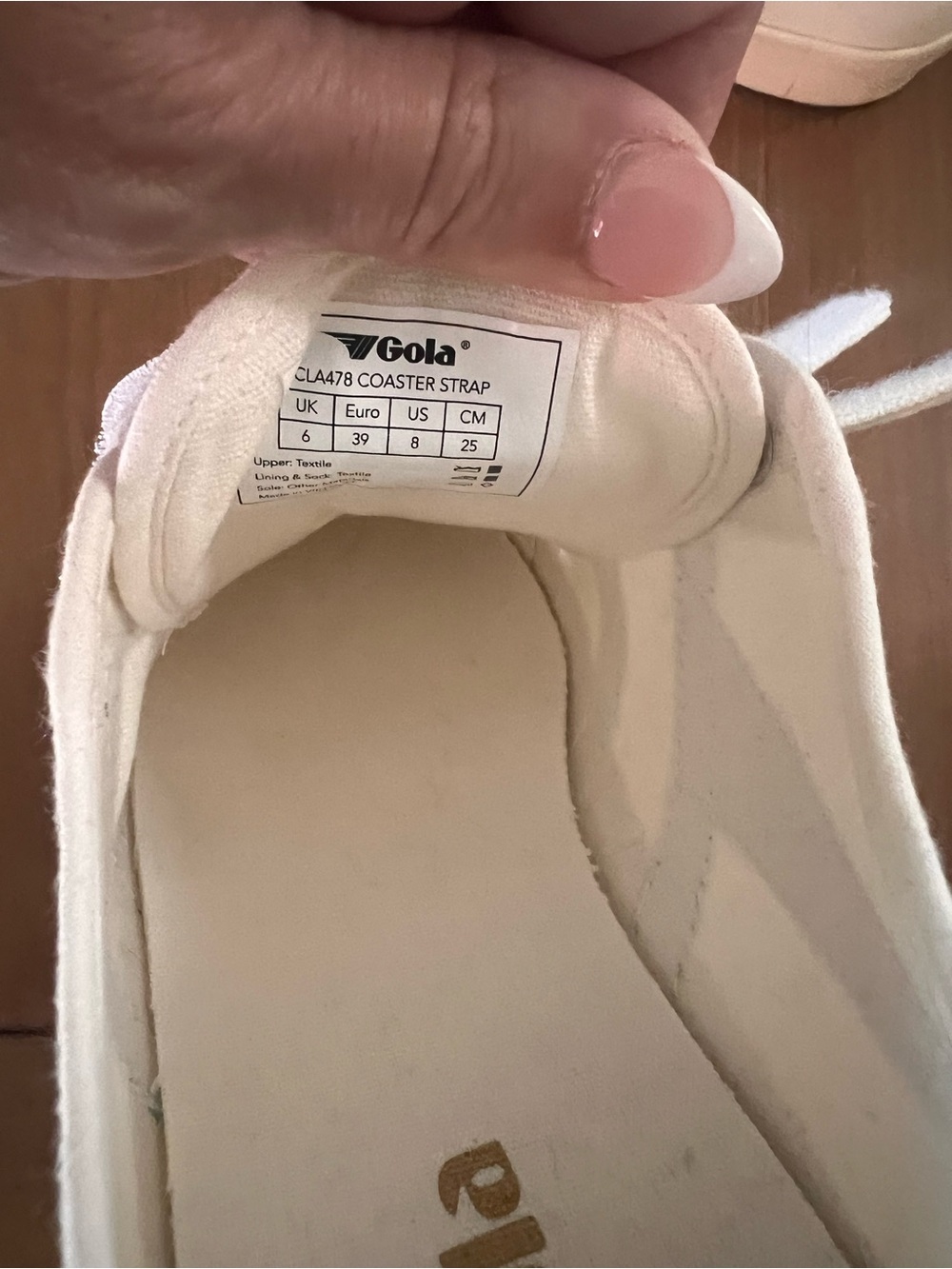 Gola Women’s White Sneakers with Mint Green Stripe Accent - Picture 3 of 3